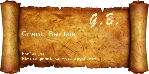 Grant Bartos névjegykártya